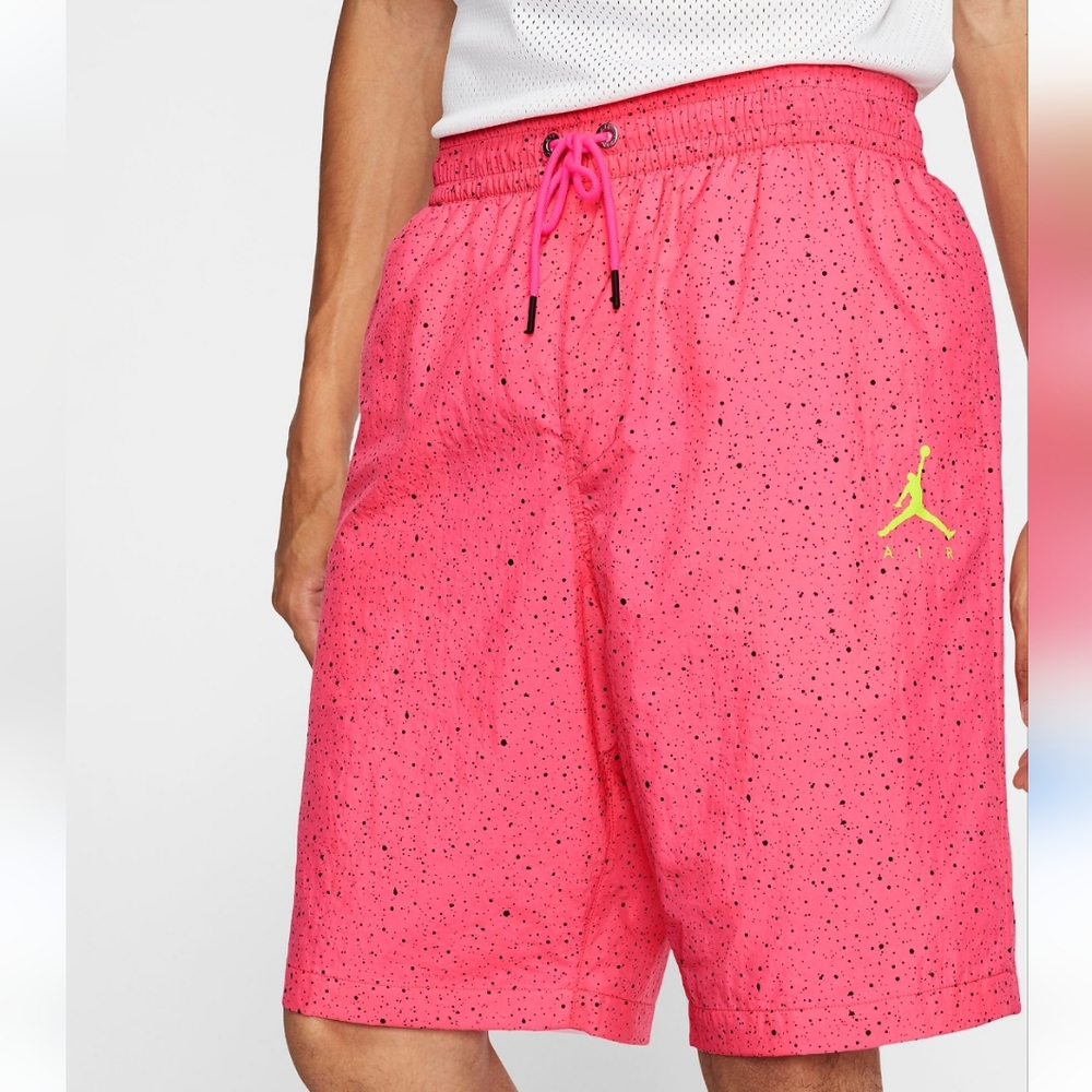 Nike Air Jordan Cement Poolside Swim Trunks Pink Black Speckled